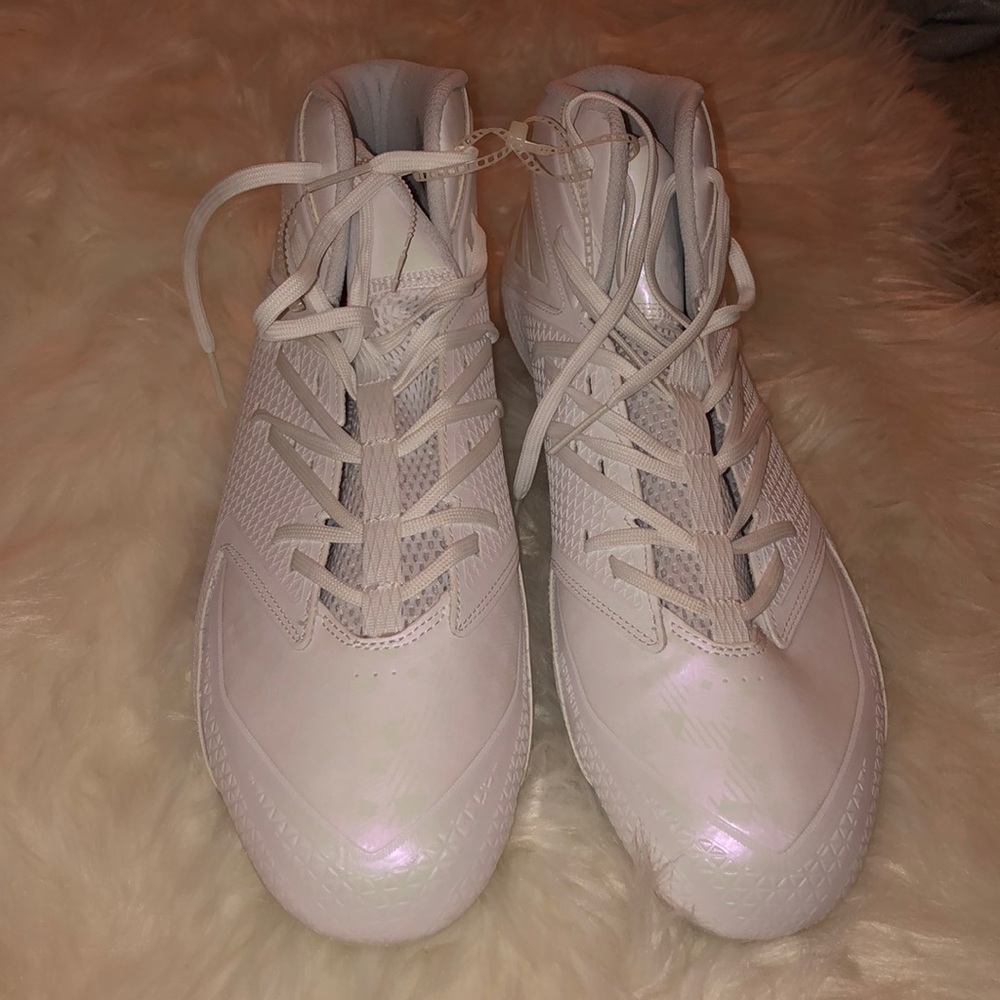 Men’s White Adidas Football Cleats Size 15
